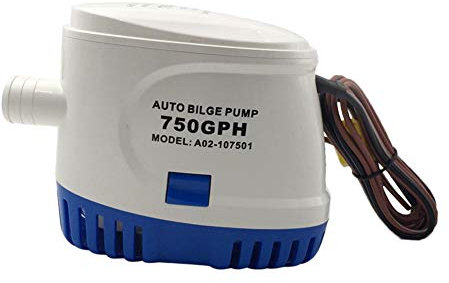 ihreesy 24 V 750GPH Bomba de Achique Automática,Bomba de Agua de Sentina para Barco Sumergible Automática Auto con Interruptor de Flotador para Barcos Marinos Yates Caravanas Camping