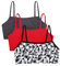 Fruit of the Loom Damen Spaghetti Strap Cotton Bra-All-Day Comfort & Easy Movement Sport-BH, Undurchsichtige, Kaleidoskop/Anthrazit/Red Hot, 70 (3er Pack)