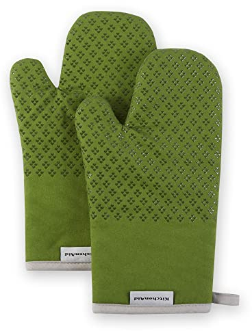 KitchenAid Asteroid Oven Mitt Set, 7x12.5, Matcha Green, 2 Piece