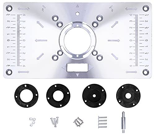 Aluminium Router Tisch Einlegeplatte, Holzbearbeitungs Graviermaschine Flipboard Router Tisch Einlegeplatte Trimmmaschine Flip Board[Schwarz]Oberfräsen