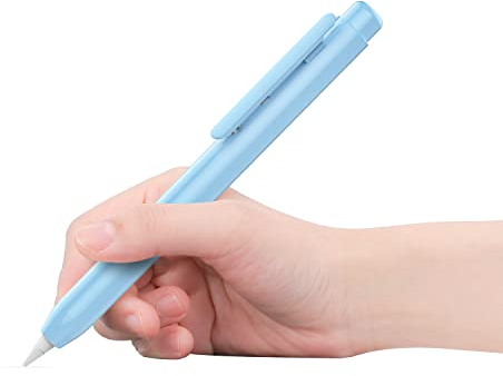 MoKo Housse de Protection compatible avec Apple Pencil, Rétractable Protection de la Pointe compatible avec iPad 9e Gén 2021, iPad 8e Gén 2020/7e Gén 2019, iPad 6e 9.7 2018, iPad Mini 5e Gén,Bleu Ciel