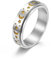 Yifnny Spinner Ring, Edelstahl Spinner Ringe für Damen Herren Zappelbandringe Mond Stern Ringe Stressabbauende Hochzeit Versprechen Leuchtender Ring (Luminous Glow-Silber, 9)