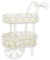 Casa Padrino Jugendstil Teewagen Weiß 81 x 51 x H. 102 cm - Eleganter Metall Garten Trolley - Barock & Jugendstil Garten Accessoires - Gartenmöbel im Jugendstil