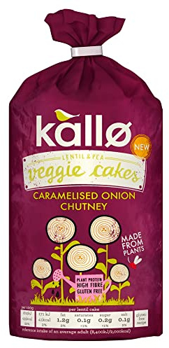 Kallo Caramelised Onion Chutney Lentil & Pea Veggie Cakes 122g