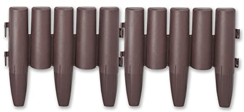 SUBTLETY 8,4m Holzoptik Rasenkante 28x24x1cm Beeteinfassungen Kunststoff Mähkante Dekorativ Garteneinfassung Palisade Abgrenzung 30 Stück Set Einfassung für Garten Beet Rasen (Braun)