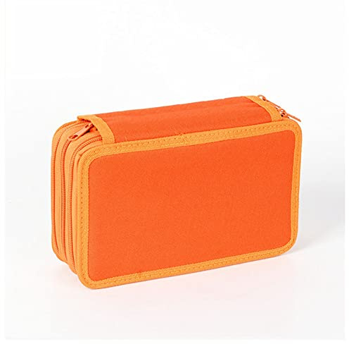 SHTGOI Universal Federmäppchen 72 Slots Mäppchen Große Kapazität Mehrlagige Federmappe Tragbar Bleistift Organizer Tasche Farbige Bleistifte Halter Case Federtasche Bleistiftbeutel Orange