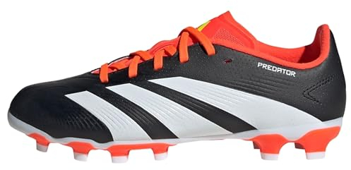 adidas Unisex - Bambini Predator 24 League Low Multi-Ground Boots, Core Black/Cloud White/Solar Red, 36 EU