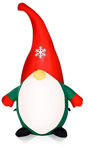 Celebright Inflatable Christmas Gonk - Outdoor/Indoor Bright LED Light Up Porch Decoration - Built in Air Compressor - Pegs Included for Garden Use 120cm (4ft)