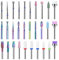 HEYMKGO Nail Drill Bits Sets - 30 pcs Electric Nail Drill Bits Kit 3/32 Ceramics/Tungsten Carbide Diamond Metal Nail Bits for Home Salon Acrylic Gel Nail Manicure Efile Pedicure Tools