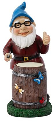 Im Dunkeln leuchtender Trommel Zwerg,Gartenzwerge für Außen,Garten Gartenzwerg Groß Figuren Dekoration,Harz Gartendeko Zwerg Statue Lustige Gartendeko Für Gärten,Innen Außen Dekorationen (T-Zwerg)