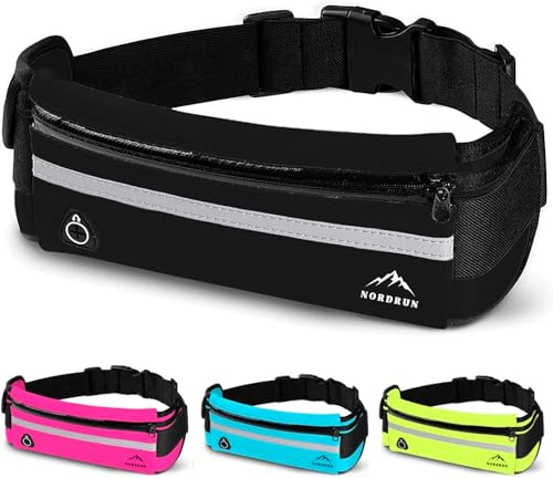 Nordrun Riñonera Running Ajustable e Impermeable Apta par Todos los Moviles | Riñonera Running Mujer y Hombre | Cinturon Running | Porta Movil Running | Riñonera Deportiva | Running Belt