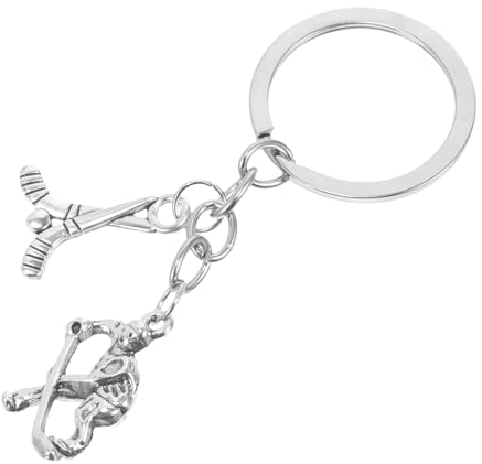 Kisangel Hockey-Schlüsselanhänger - Metall Eishockey Spieler für Schlüsselbund & Rucksack Taschen Kinder Frauen Männer Hockey-Fans (8cm)