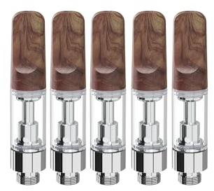 CannBro Einweg-Verdampfe,510er Gewinde,Ohne Nikotin/Ohne Flüssigkeit,Lebensmittelgeeignet · Kindersicher · Ideal Für CBD (Echtholz, 0.5ml, 5 Stück)