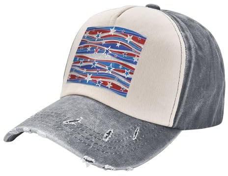 ZISHAK Baseballkappe mit patriotischen Sternstreifen, Unisex, Sport, Cowboyhut, Baseballkappe für den Alltag, Sport, Outdoor-Aktivitäten, verstellbare Größe, Patriotic Stars Stripes Independence Day,