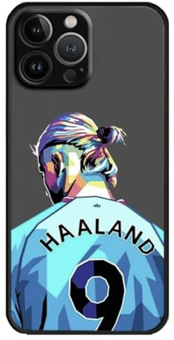 EZB Erling Haaland Number 9 Themed iPhone Phone Case | Flexible Shock Absorbant Cool Phone Cover | Erling Haaland Colourful Case (iPhone 14) Multicolor