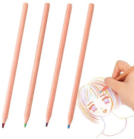Regenbogenstifte,Regenbogen-Buntstift - Künstlerische -Buntstifte | 7 Farben in 1 Regenbogen-Farbverlaufsstiften, 4 Stück -Regenbogen-Buntstifte, Zeichenzubehör für Malbücher