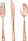 30 PCS Gold Kunststoff-Besteck-Set,Plastikbesteck,Plastic Besteck strapazierfähige Utensilien für Party&Hochzeit,Mehrweg-Besteckset Plastik Party Besteck,10 Gabeln,10 Löffel,10 Messer (Roségold)
