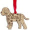 Personalised Cockapoo Dog Christmas Tree Bauble, Jumper with Snowflakes Design, Oak Veneer Wood or White Wood Decoration with Red Ribbon (Oak Veneer, Decoration Only)