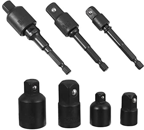 ANDRESLAD 7pcs Screwdriver Socket Adapter Drill Chuck Adapter Extension Set to Socket Conversion