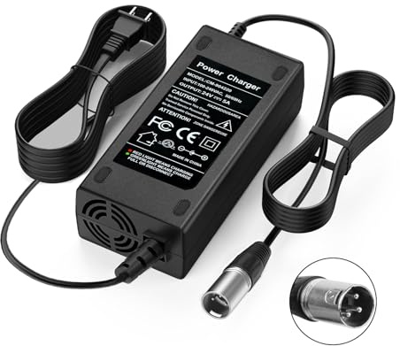 24V 5A 3-Pin Male XLR Charger for Lakematic, Pride Mobility, Jazzy Power Chair, Shoprider, Drive Medical, Golden Technologies, Rascal 200T/500T/301 PC 24BC5000TF-1, Only for Lead Acid