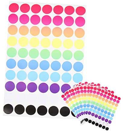 WEKADRIN 20 Blätter Punktetikett Etiketten Kreis Markierungen Punkte Mit Klebstoff Aufkleber