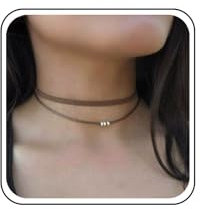 Inateannal Boho Geschichtet Wildleder Choker Halskette Braun Leder Seil Schnur Halskette Kette Gothic Kurze Wildleder Perlen Kragen Halsketten Schmuck Für Frauen