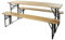 Well Home Ensemble de Table de Jardin en Bois 100% Sapin avec Pieds en métal