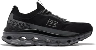 D.Franklin Sneaker Unisex Aero Mesh in Schwarz und Grau - Freizeit-Sneaker Unisex - Casual Mode - Größe (38) - Modell aero-Sneakers-mesh