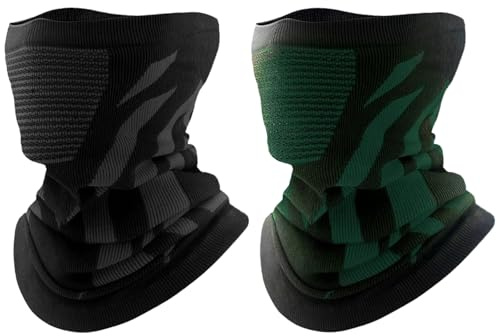 MLPKOI 2Pcs Cache Cou Moto, Masque Tour de Cou Moto, Brise-Vent Cagoule, Ski Balaclava Multifonctionnel, Sport Respirant Masque pour Ski, Snowboard, Randonnée