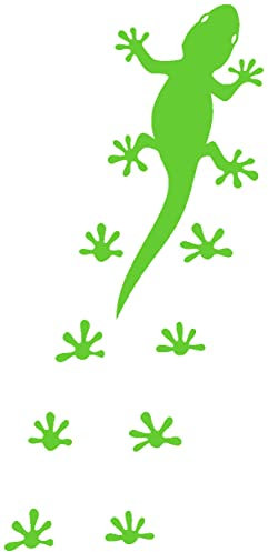 Samunshi® Gecko Fußabdrücken Aufkleber Gecko Sticker 4,7 x 10cm lindgrün