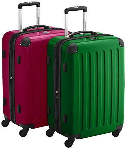 HAUPTSTADTKOFFER - Alex - 2er Koffer-Set Hartschale glänzend, TSA, 65 cm, 74 Liter, Gruen-Magenta