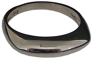 Solid 925 Sterling Silver Simple Knife Edge Band Ring - Size U 1/2
