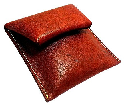 UK_Stone Unisex Handgemacht Originell Bueffel Echt Feder Muenzboerse Geldbeutel Portemonnaie (Rot Braun)