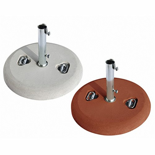 Base Per Ombrellone In Cemento Fornita Con Maniglie E Tubo Zincato Ø 5,2 Cm. Peso 35 Kg. Spessore 8 Cm.