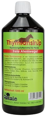 ROKALE Thymian Sirup - Tierfutter mit Schwarzkümmel, Schleimlösend, Hustensaft Pferd (1000 ml)