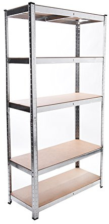 Panana Warehouse 5 Tier Racking Shelf Heavy Duty Steel Garage Shelving Unit 150x70x30cm (1x1.5m Silver)