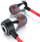 CSL - In-Ear Kopfhörer Flat Style Alu Flat Design Earphone - Transportmanagement Hardcover - rot schwarz