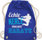 Turnbeutel Rucksack - Kampfsport - Echte Kerle machen Karate - Unisize - Royalblau - sportbeutel baumwolle beutel stoff sporttasche stoffrucksack bag rucksackbeuteltasche turnsackerl uni kordel