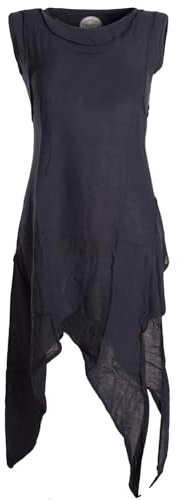 Vishes - Alternative Bekleidung - Asymmetrisches armloses Lagenlook Zipfelkleid