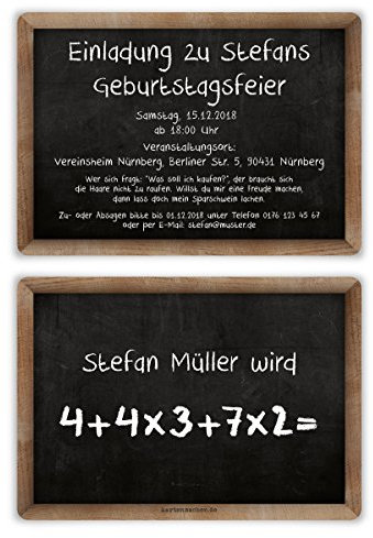 Kartenmachen.de Personalisierte 10-100 x Einladungskarten runder Geburtstag 30 Jahre Geburtstagseinladungen - Rechenaufgabe