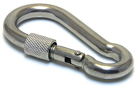 5 Stk. Karabinerhaken Edelstahl Rostfrei mit Verschluss Karabiner Niro AISI 316 V4A 50-120mm (11 x 120)