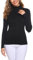 Sykooria Women's Winter Warm Knitted Pullover Turtleneck Long Sleeve Basic Simple Fashion Ribbed Sweater, Black, XL