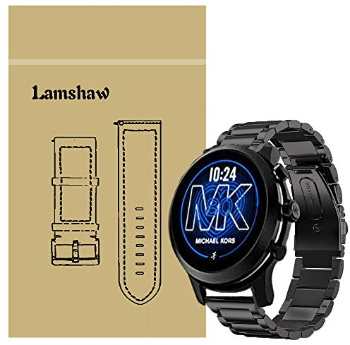 LvBu Armband Kompatibel mit Michael Kors MKGO, Classic Edelstahl Uhrenarmband für Michael Kors Access MKGO Smartwatch (Schwarz)