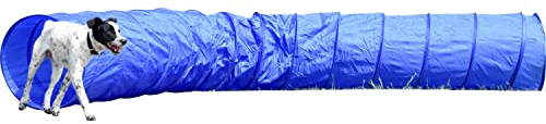 dobar 50810 Agility Tunnel Gr. XL - Agility-Tunnel für Hunde - 5 m Tunnel zum Trainieren - Geschicklichkeits-Training mit Kunststofftunnel - Ø 60 cm - Länge: 500 cm - Blau