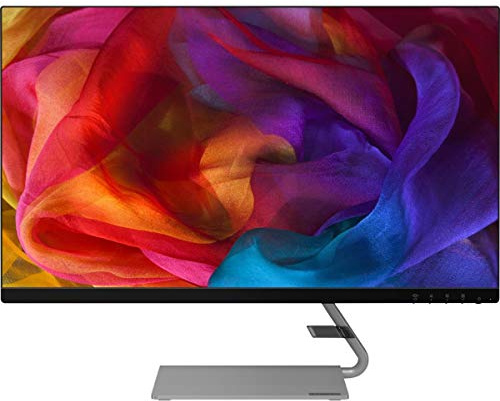 Lenovo 27 Ultra-thin Monitor, IPS-LED, 2K, QHD FreeSync (Q27q), Glare-Free, 4ms, 75Hz, Built-in Speakers, 2560x1440