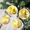 JOIEDOMI 4 ornamenti natalizi a LED in legno, a forma di renna, da appendere, per interni ed esterni, feste, decorazioni per alberi, eventi e Natale