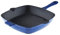 Barbary & Oak BO800256BLU Cast Iron Grill Pan with Durable Enamel Interior, 26cm, Limoges Blue