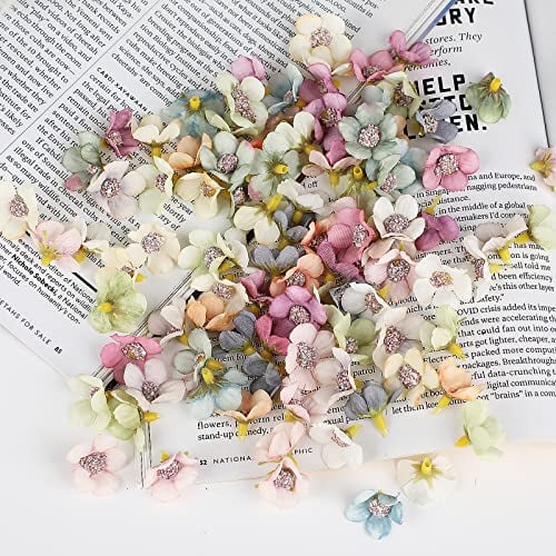 MOSNOW 200 Stücke Künstliche Blumen Künstliche Gänseblümchen Blütenköpfe Mini Kunstblumen Seide Kunstblumen Köpfe Deko für Valentinstag Hochzeit Blumen Zum Basteln DIY Dekoration Basteln