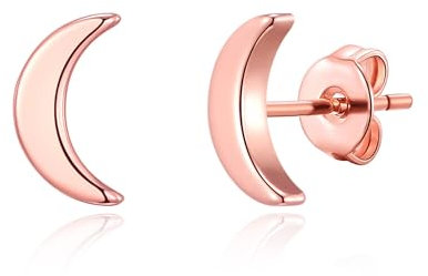Philip Jones Rose Gold Plated Moon Stud Earrings