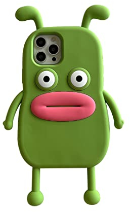 CrazyLemon Hülle für iPhone 13, Karikatur Silikon Niedlich Fun Cover 3D Kawaii Einzigartige Mädchen Jungen Frauen Hüllen Lustige Mode Cooles Charakter Design Stoßfeste Handyhülle - Hase Grün
